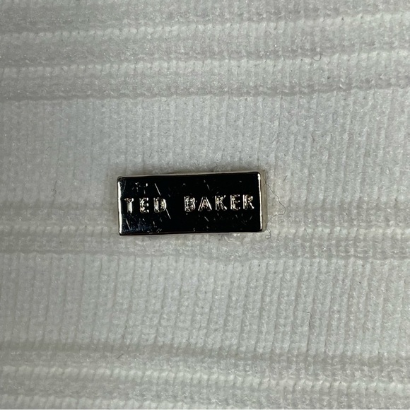 Ted Baker Misteey Bardot Frill Sleeve Off Shoulder Fitted Flattering Top US Sz 8 - Picture 7 of 13